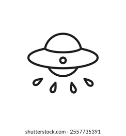 UFO icon Black and white logo