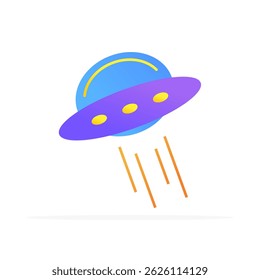 ufo icon, colored flat vector. modern and minimalist design.