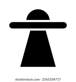 UFO icon. Concept of alien, extraterrestrial, and unidentified flying object.