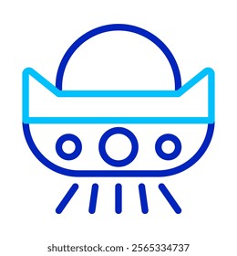 UFO icon. Concept of alien, extraterrestrial, and unidentified flying object.