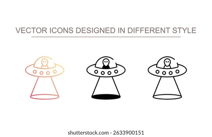 Ufo-Symboldesign mit weißem Hintergrund - Stockgrafik
