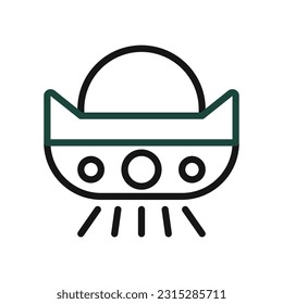 Ufo icon duocolor green black colour universe vector element and symbol perfect.