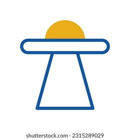Ufo icon duotone blue orange colour universe vector element and symbol perfect.