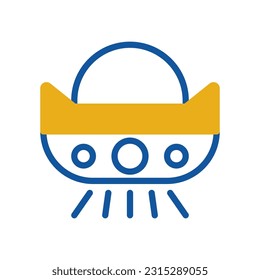 Ufo icon duotone blue orange colour universe vector element and symbol perfect.