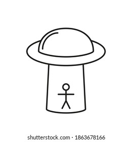 ufo icon element of space icon for mobile concept and web apps. Thin line ufo icon can be used for web and mobile. Premium icon on white background