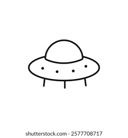 UFO icon Flat simple outline