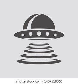 UFO icon in flat style.Vector illustration.