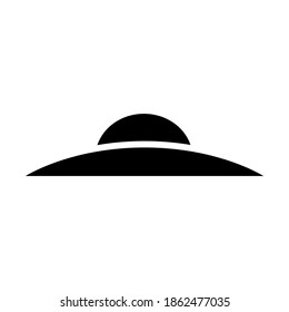 UFO icon, flying saucer logo isolated on white background