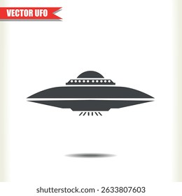 UFO icon. Flying saucer from space