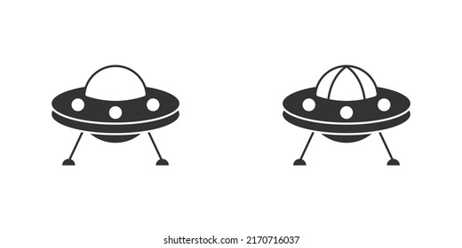 UFO Icon. Flying Saucer. Vector Illustration.