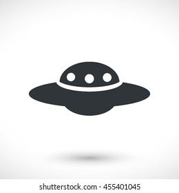 Ufo icon. Graphic symbol web design, logo. Gray glyph on a white background. Isolated sign.