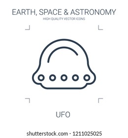 ufo icon. high quality line ufo icon on white background. from earth space astronomy collection flat trendy vector ufo symbol. use for web and mobile
