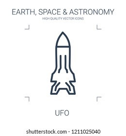 ufo icon. high quality line ufo icon on white background. from earth space astronomy collection flat trendy vector ufo symbol. use for web and mobile