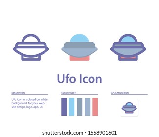 ufo icon in isolated on white background. for your web site design, logo, app, UI. Vector graphics illustration and editable stroke. EPS 10.