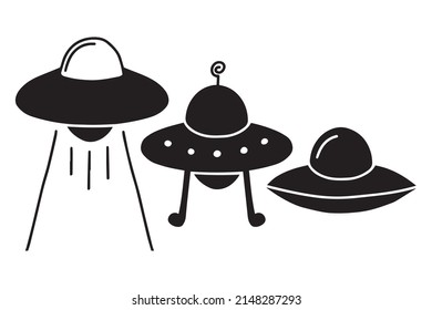 Ufo icon isolated on white background. Vector illustration.