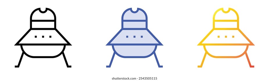 ufo icon. Linear, Blue Fill and Gradient Style Design Isolated On White Background