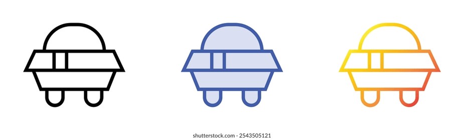 ufo icon. Linear, Blue Fill and Gradient Style Design Isolated On White Background