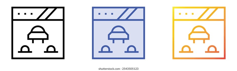 ufo icon. Linear, Blue Fill and Gradient Style Design Isolated On White Background