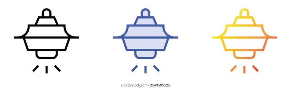 ufo icon. Linear, Blue Fill and Gradient Style Design Isolated On White Background