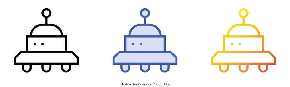 ufo icon. Linear, Blue Fill and Gradient Style Design Isolated On White Background