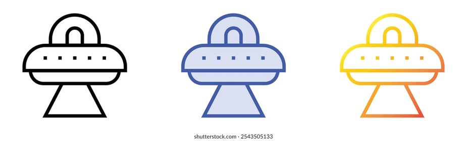 ufo icon. Linear, Blue Fill and Gradient Style Design Isolated On White Background