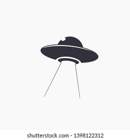 Ufo icon logo with light beam