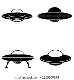 UFO icon, logo on white background