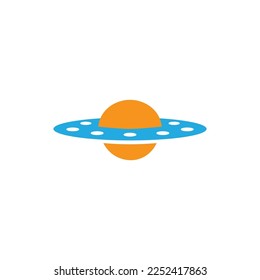 UFO icon logo template illustration design vector