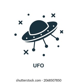 Ufo icon. Monochrome sign from space collection. Creative Ufo icon illustration for web design, infographics and more