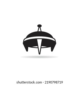 ufo Symbol auf weißem Hintergrund