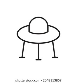 UFO icon Outline set in black and white color