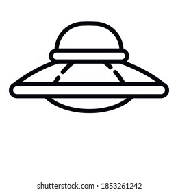 Ufo-Symbol. Umriss-Vektorsymbol für Webdesign einzeln auf weißem Hintergrund