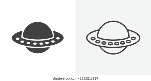 UFO icon. outlined vector style.