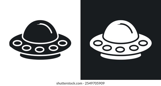 UFO icon pack in black color.