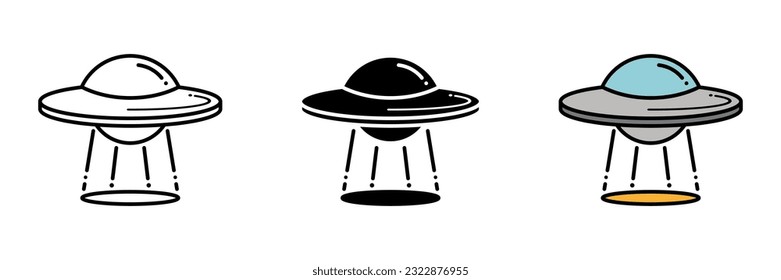 UFO Icon, The UFO icon represents an unidentified flying object, commonly associated with extraterrestrial spacecraft and mysterious encounters.