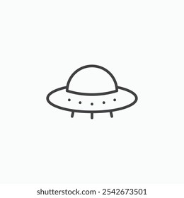 UFO icon set in black color