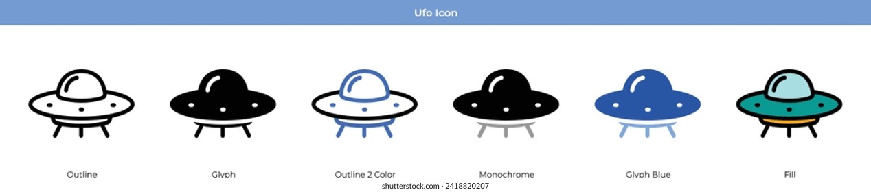 Ufo Icon Set Vector Design
