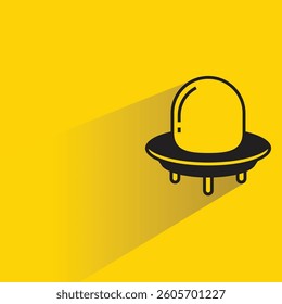 UFO icon with shadow yellow background