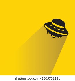 UFO icon with shadow yellow background