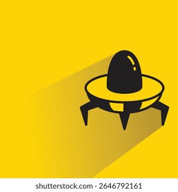 UFO icon with shadow yellow background