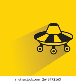 UFO icon with shadow yellow background