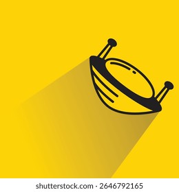 UFO icon with shadow yellow background