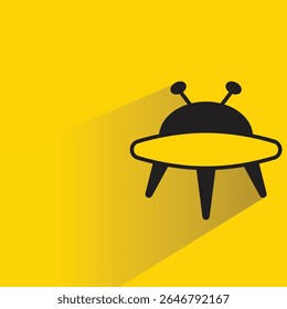 UFO icon with shadow yellow background