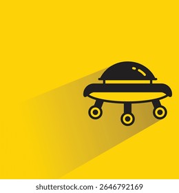 UFO icon with shadow yellow background