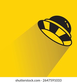 UFO icon with shadow yellow background