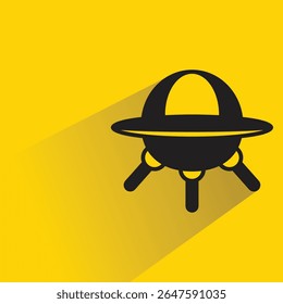 UFO icon with shadow yellow background