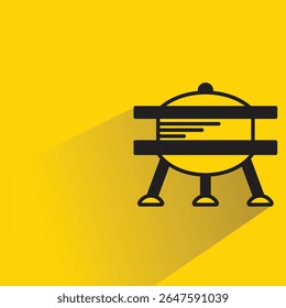 Ícone de OVNI com fundo amarelo-sombra