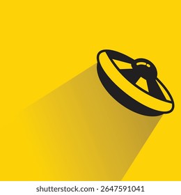 UFO icon with shadow yellow background