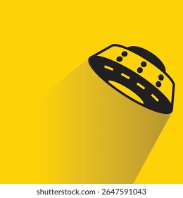 UFO icon with shadow yellow background