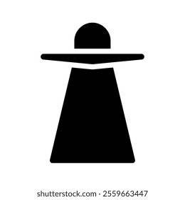 UFO icon silhouette. Concept of alien, extraterrestrial, and science fiction.